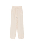 Kiton Striped Linen Drawstring Trousers — Beige