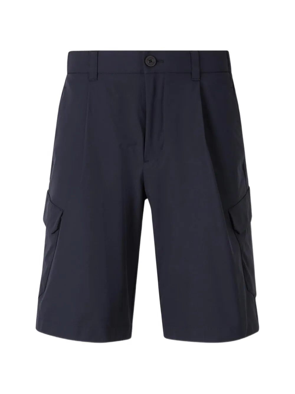 Herno Pleat-Detail Cargo Shorts — Navy