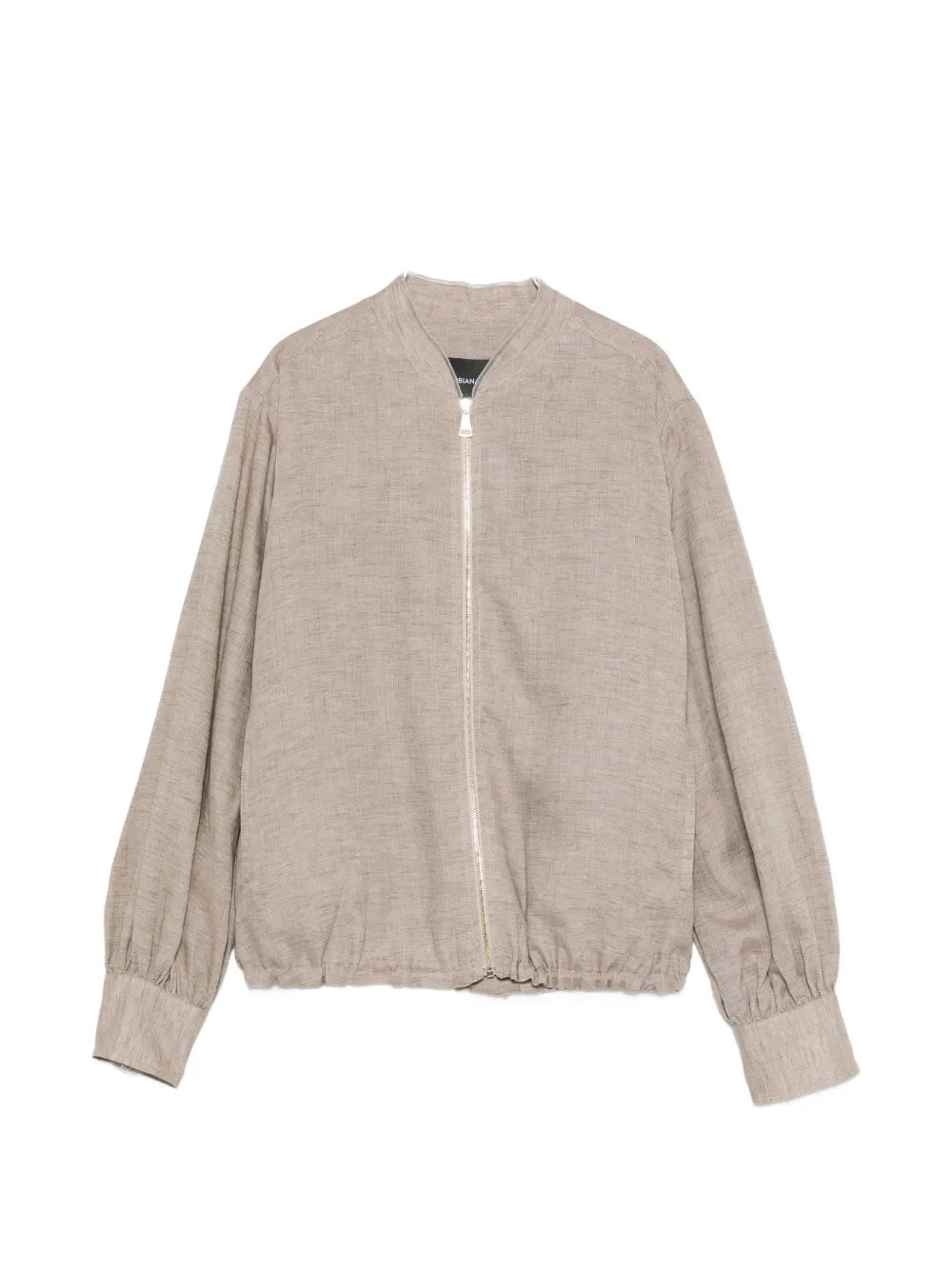 Fabiana Filippi Linen Zip Bomber Jacket — beige