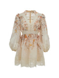 Zimmermann Floral Lace Dress — Cream