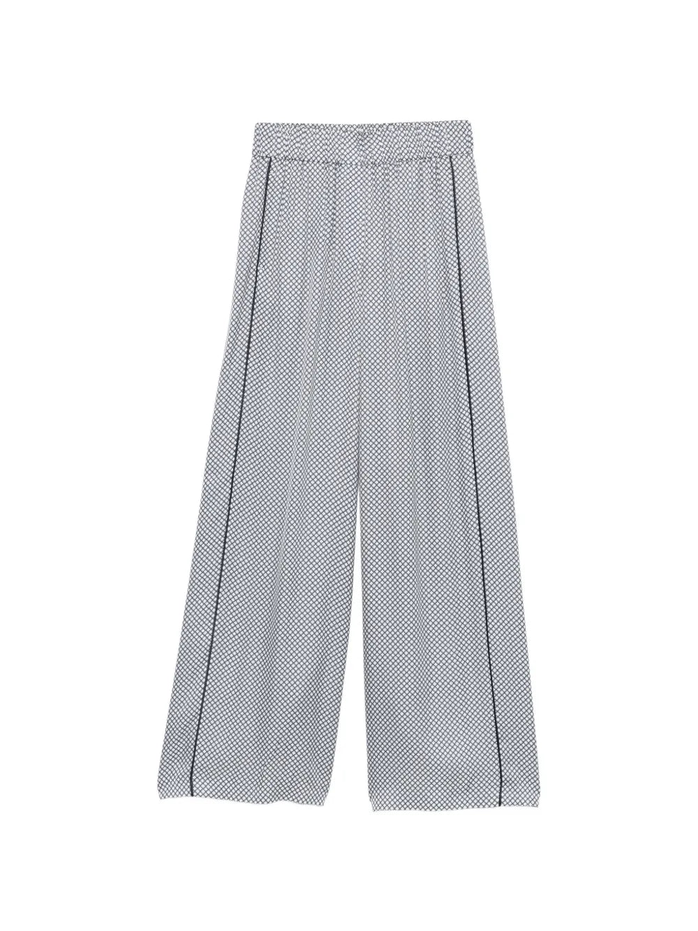 Peserico Patterned Side Stripe Trousers — White