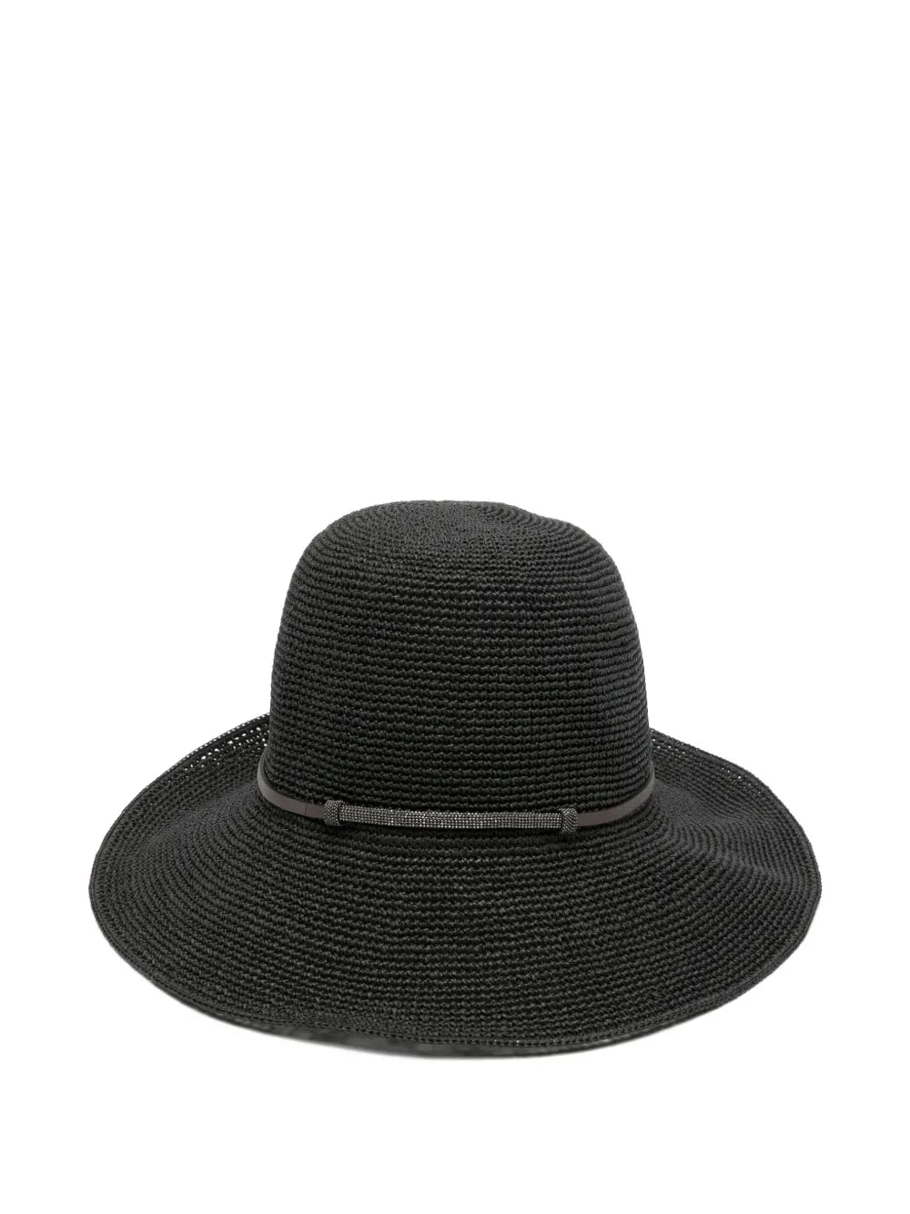 Peserico Paper-Woven Sun Hat — Black