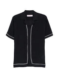 Orlebar Brown Piped Linen Shirt — Black