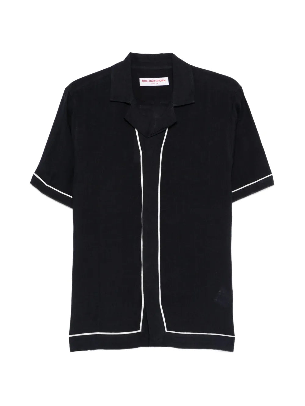 Orlebar Brown Piped Linen Shirt — Black
