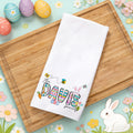 Conejo de Pascua Personalizado Huevo Flor Zanahoria Waffle Toalla de Té con Nombre Decoración de Cocina Fiesta de Pascua Regalo para Niños Niñas Familia