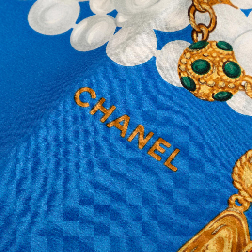 Pearls and Gripoix Printed Silk Scarf 90