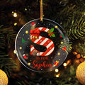 Personalizada de Navidad bastón de caramelo inicial de acrílico Ornamento Árbol Decoración Regalo de Navidad para la Familia Amigos