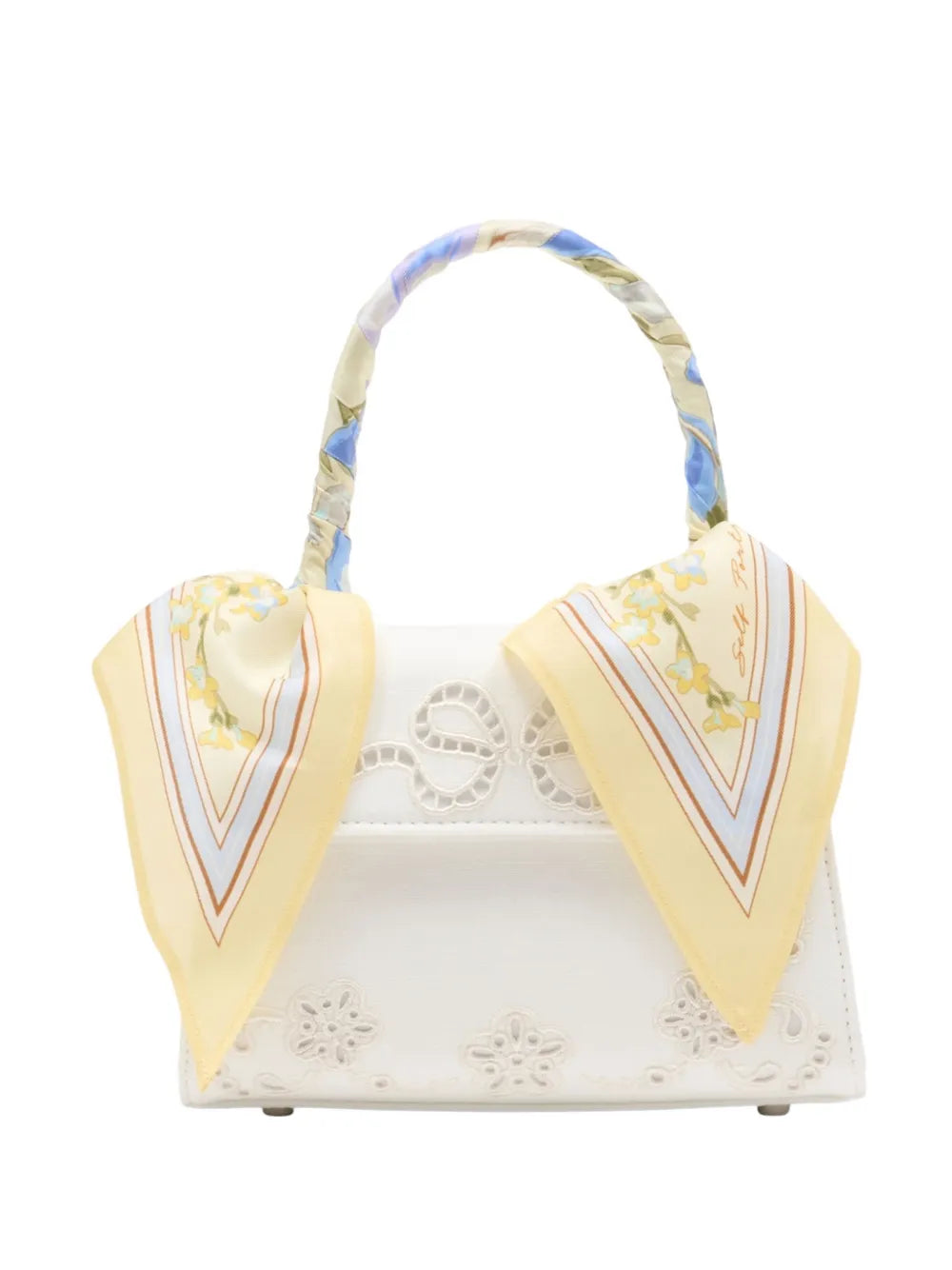 Self-Portrait Eyelet-Embroidered Linen-Cotton Tote Bag — Cream