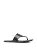 Kiton Leather Thong Thong Sandal — Black