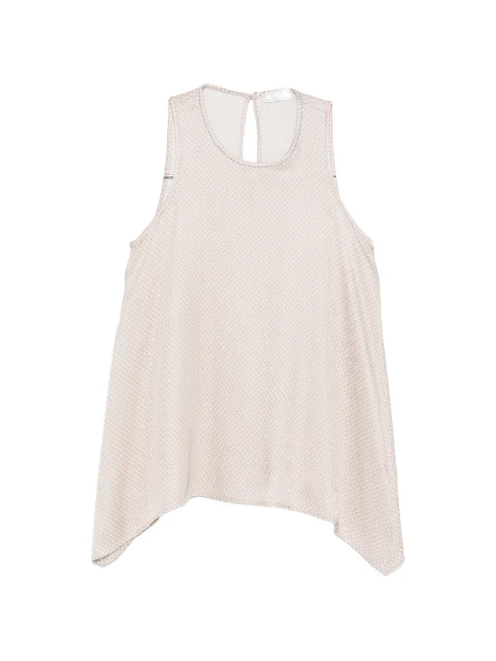 Peserico Geometric-Print Blouse — Beige