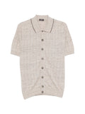 Peserico Linen-Cotton Knit Shirt — Beige