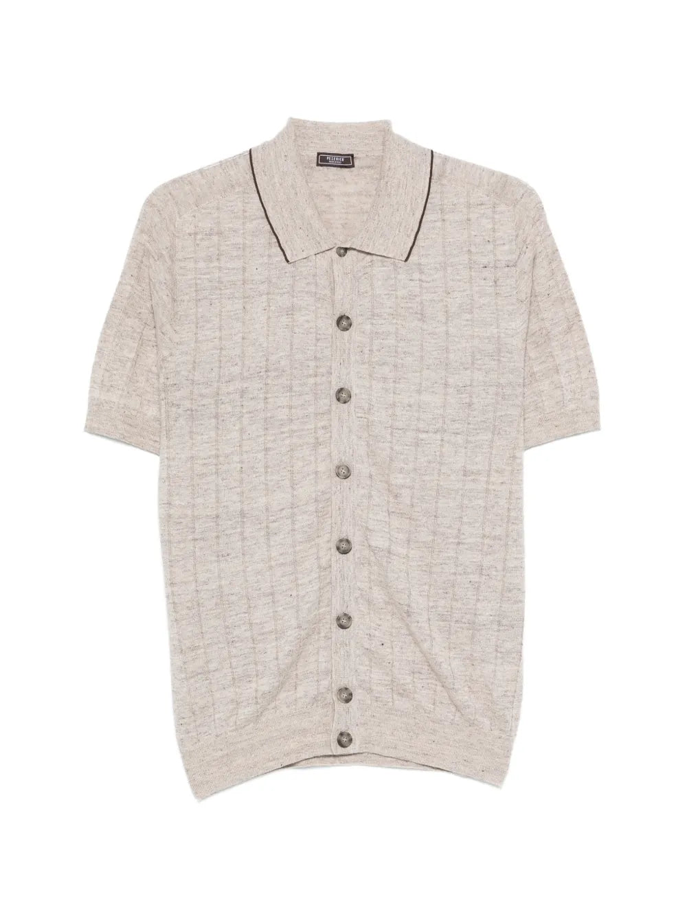 Peserico Linen-Cotton Knit Shirt — Beige