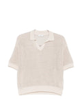 Peserico Open-Knit Linen-Blend Shirt — Beige
