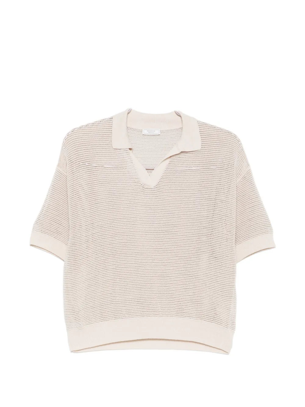 Peserico Open-Knit Linen-Blend Shirt — Beige