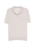 Eleventy Knitted Polo Shirt — Sand