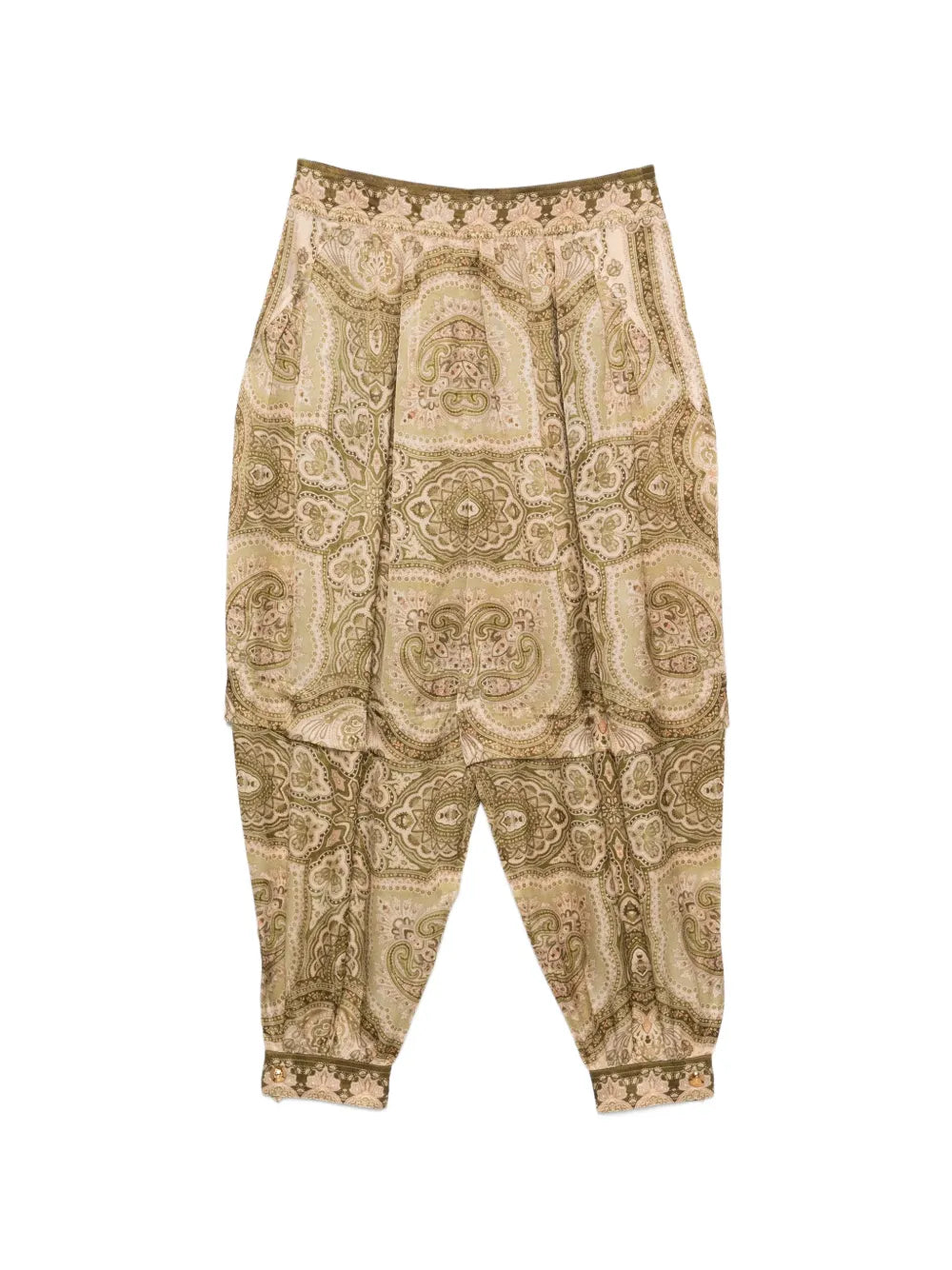 Zimmermann Paisley Silk Trousers — Green