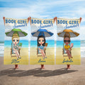 Toalla de playa de secado rápido con nombre Personalizada Book Girl Summer Cartoon Character Suave Beach Party Essential Regalo de cumpleaños para mujer