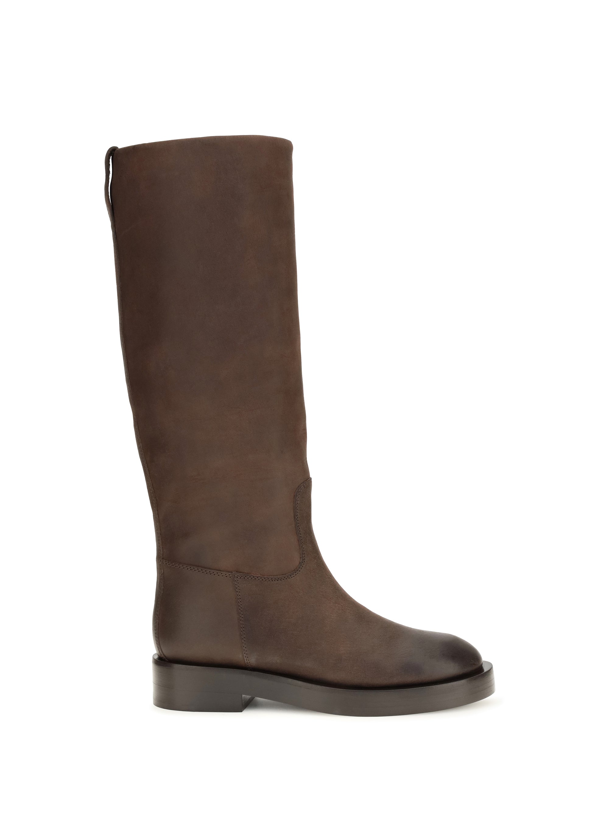 Paris Texas Napa Leather Knee-High Boots — Brown