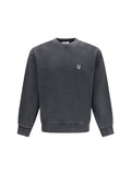Maison Kitsuné Fox Head Logo-Embroidered Sweatshirt — Gray