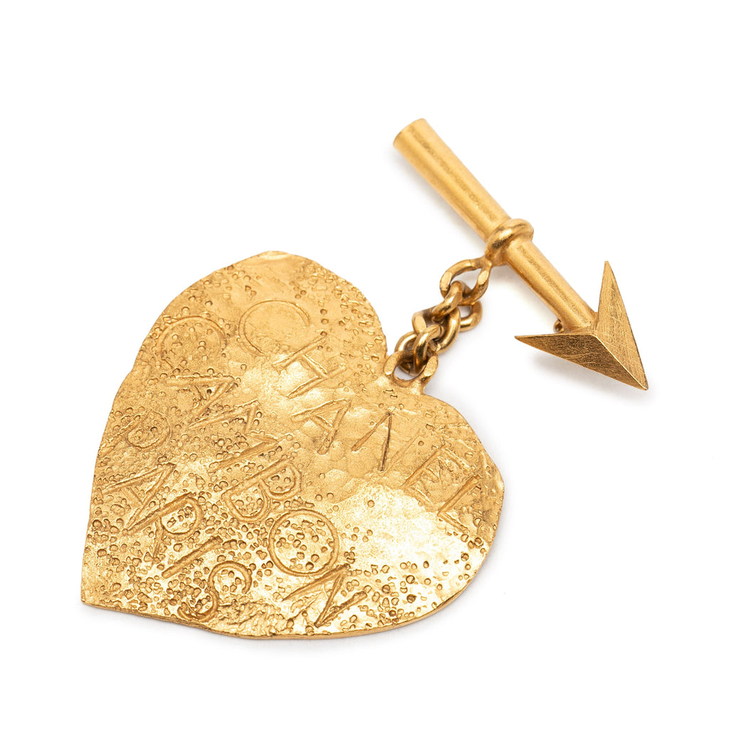 Gold Plated Cambon Paris Arrow Heart Swing Brooch