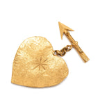 Gold Plated Cambon Paris Arrow Heart Swing Brooch