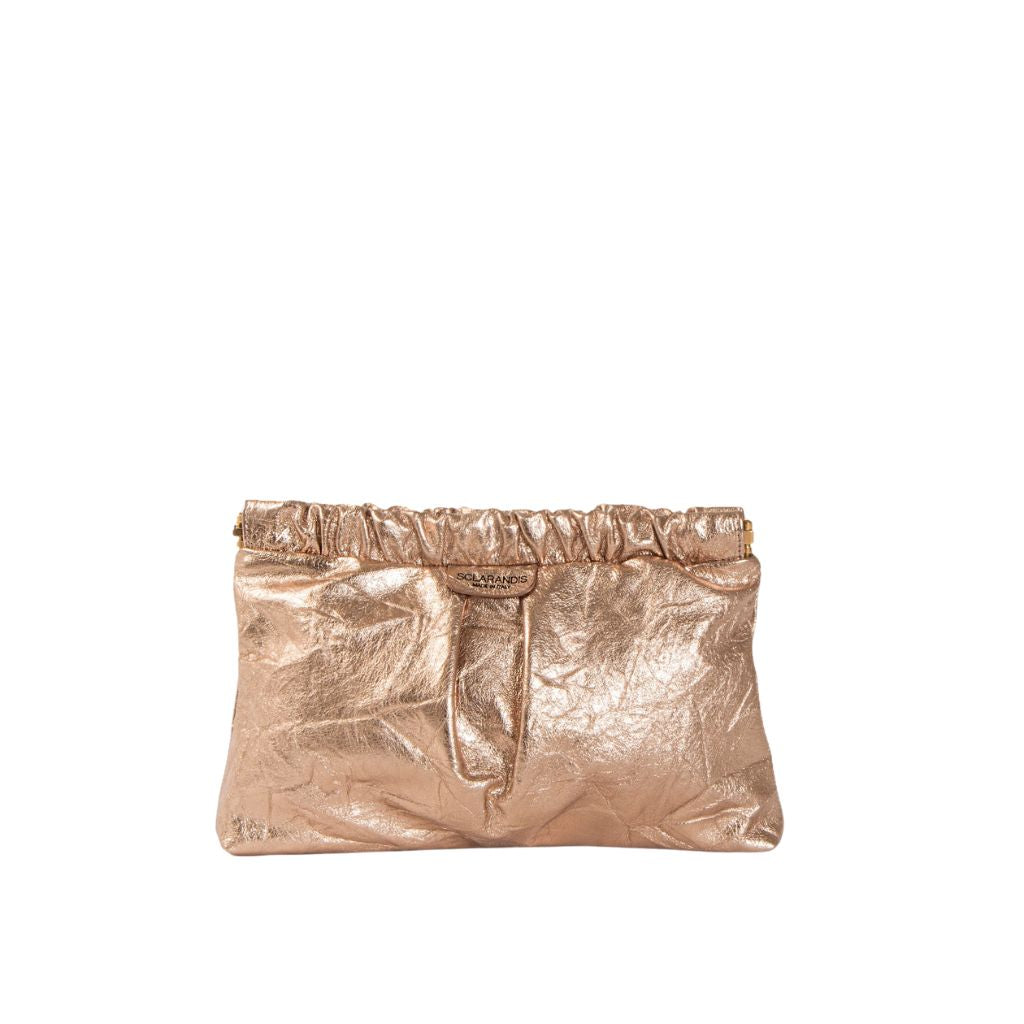 Crinkled Nappa Clutch Bag