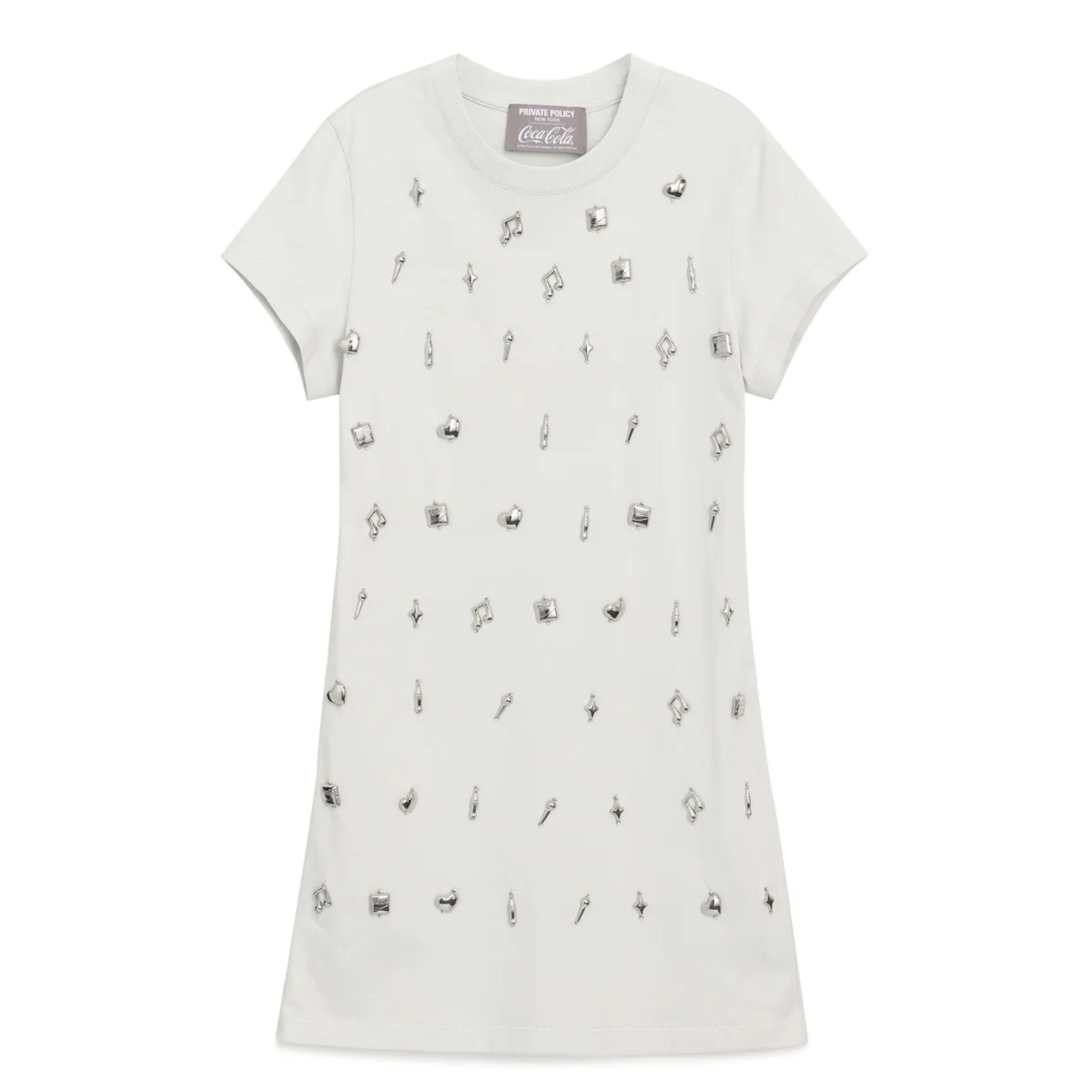 Silver Charm T-Shirt Dress | Beige