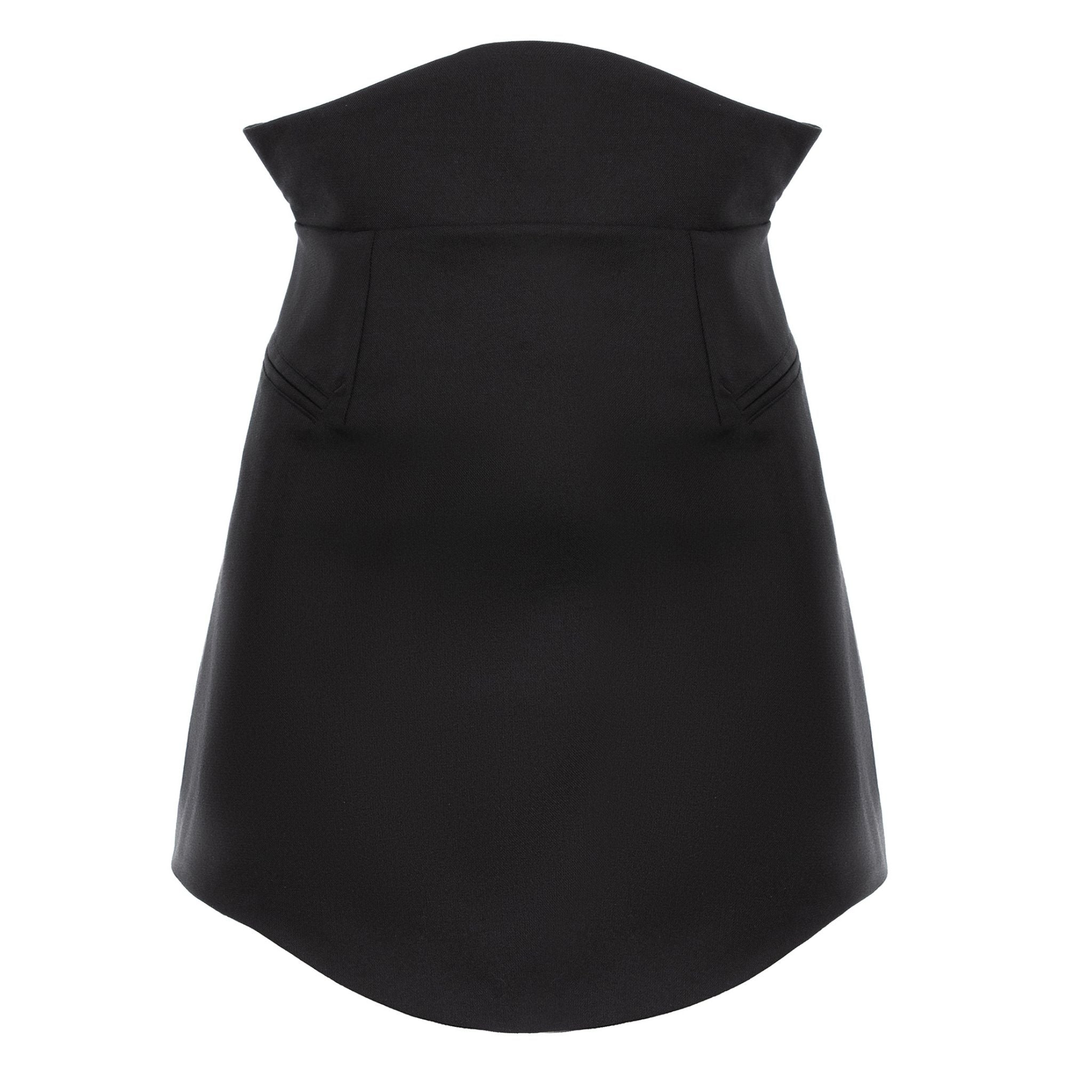 Black Mini Skirt With Rounded Hemline