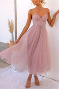 Backless Tie Waist Mesh Swing Maxi Cami Dress