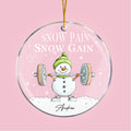 Personalizado Snow Pain Snow Gain Snowman Weightlifting Acrylic Hanging Ornament with Name Tree Decoration Christmas Gift for Family Friends