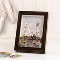 Personalizada Ballet Girl Flor de madera Shadow Box Marco de fotos Competencia Pin de almacenamiento con la inicial y el nombre de cumpleaños Regalo de Navidad para los amantes del ballet