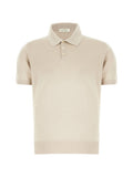 Panicale Silk Fine Knit Polo Shirt — Beige