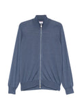 Brunello Cucinelli Cashmere-Silk Knit Cardigan — Blue