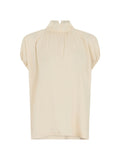 Fabiana Filippi Lace-Collar Gathered Blouse — Cream