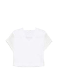 Brunello Cucinelli Sheer-Panel V-Neck T-Shirt — White
