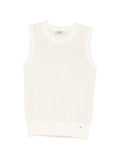 Herno Perforated-Knit Tank Top — White