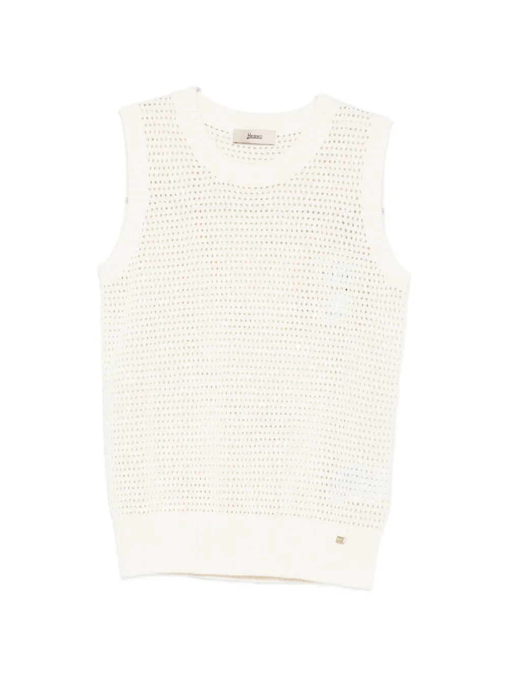 Herno Perforated-Knit Tank Top — White