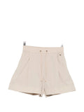 Herno Drawstring-Waist Pleated Shorts — Beige