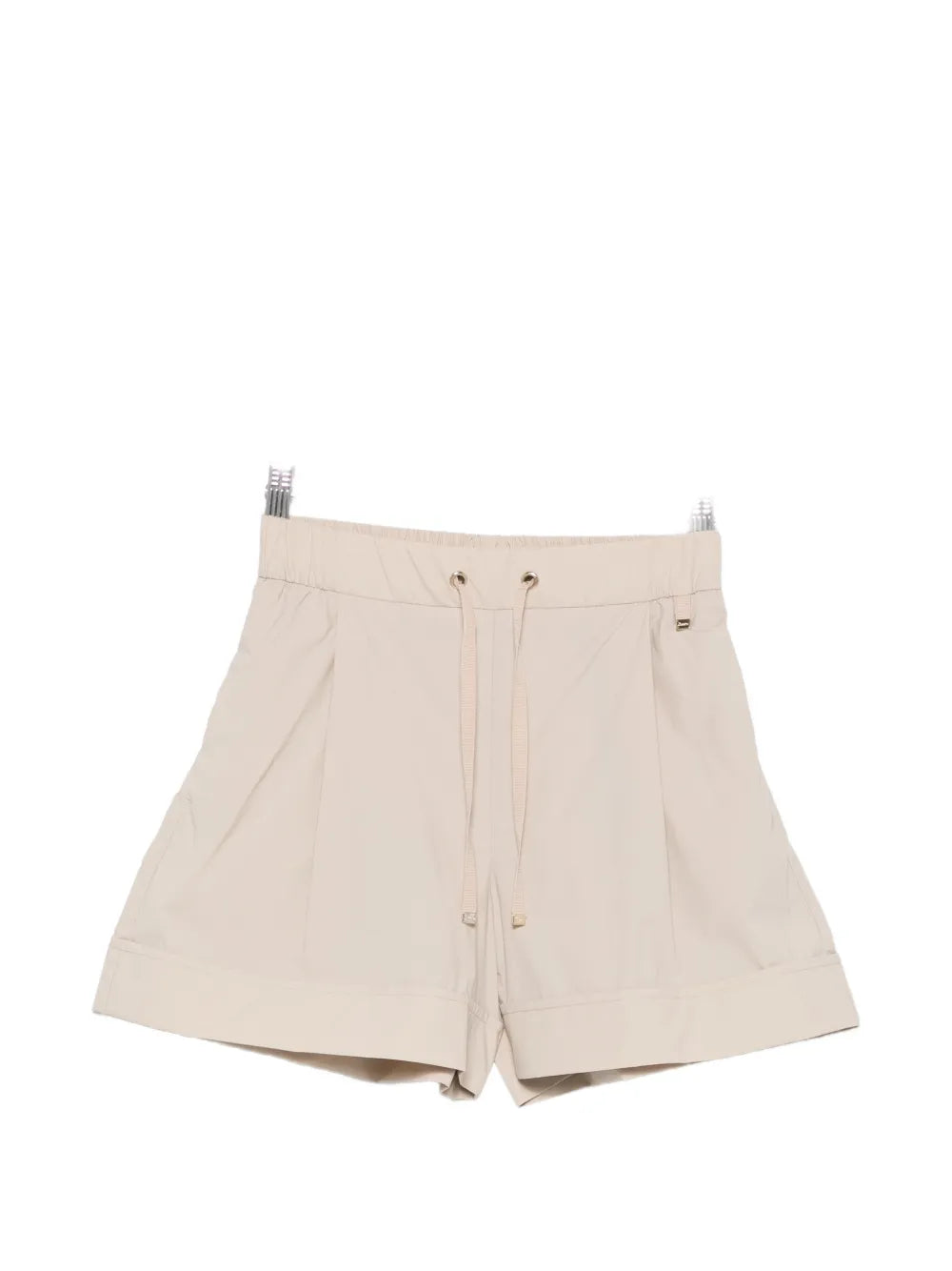 Herno Drawstring-Waist Pleated Shorts — Beige