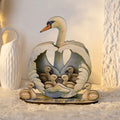 Cisne Personalizado Familia Luz LED Adorno de Madera con Texto y Fecha Decoración del Hogar Día de la Madre Navidad Cumpleaños Regalo para Mamá