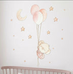 Vinilo Decorativo Infantil Globos bebé NIÑA GLOBO - SUEÑOS DE CIGUEÑA