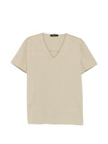 Fabiana Filippi V-Neck Short-Sleeve T-Shirt — beige