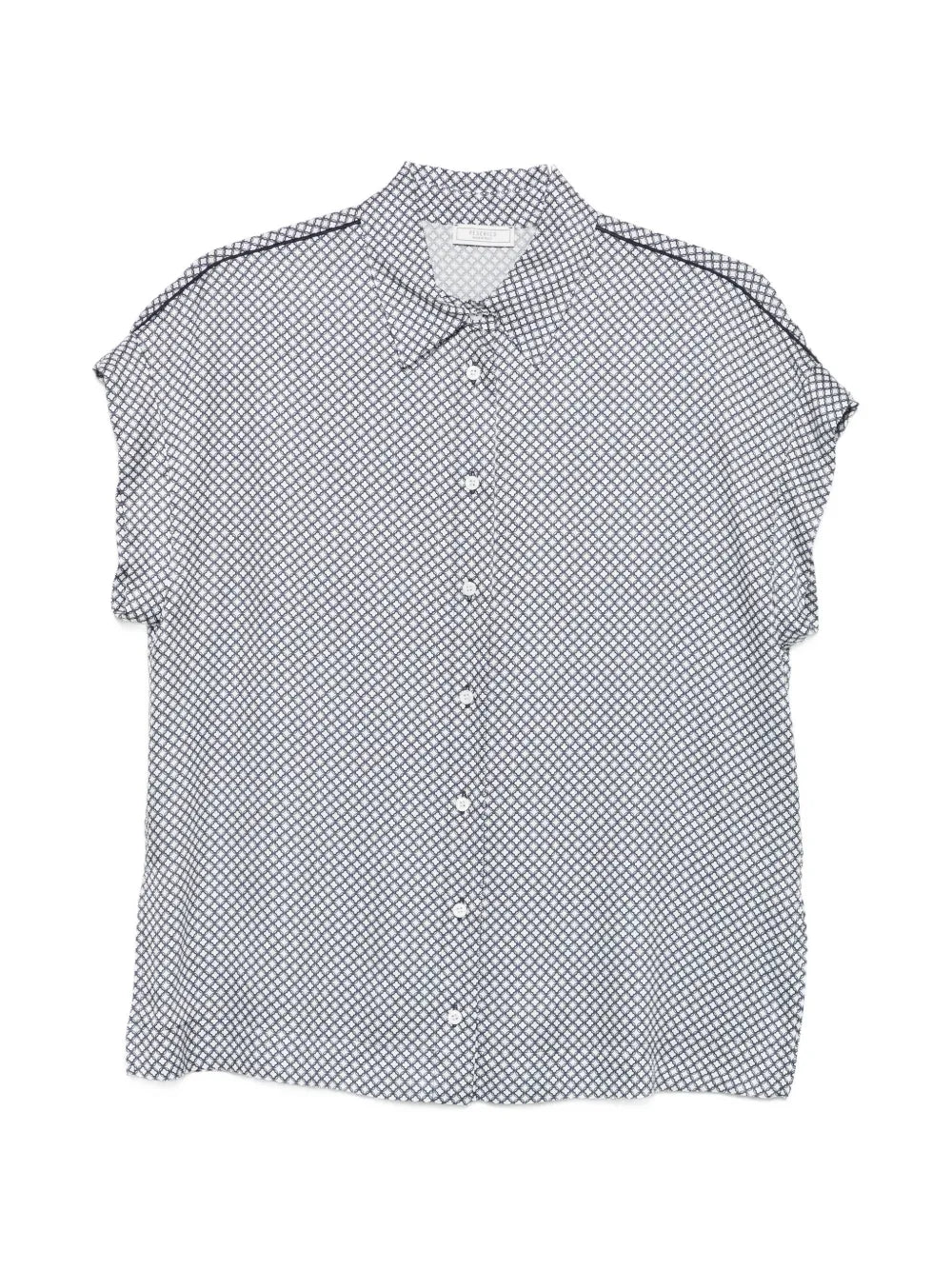 Peserico Geometric-Print Shirt — blue