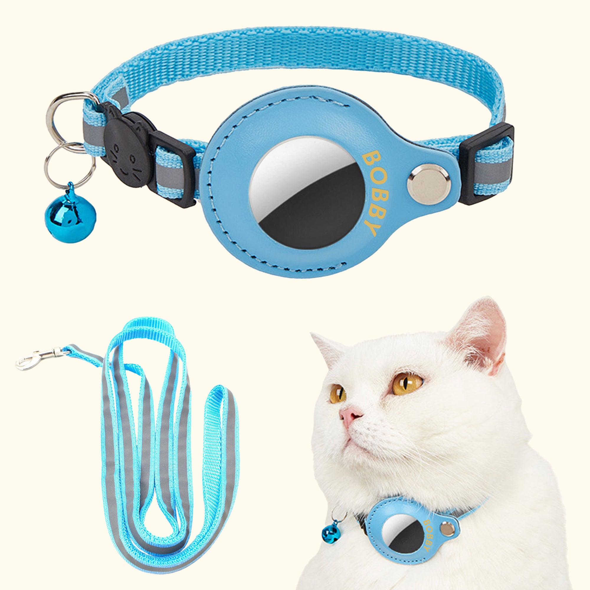 Collar reflectante multicolor personalizado para mascotas con portaetiquetas de aire y nombre Accesorios para exteriores Fiesta de mascotas Regalo de cumpleaños para dueños de mascotas