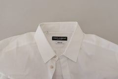 Men's White Cotton Peacock Feather Formal Gold Shirt