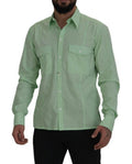 Men's Mint Green Long Sleeves Button Down Shirt Cotton