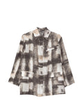 Kiton Abstract-Print Shirt — brown