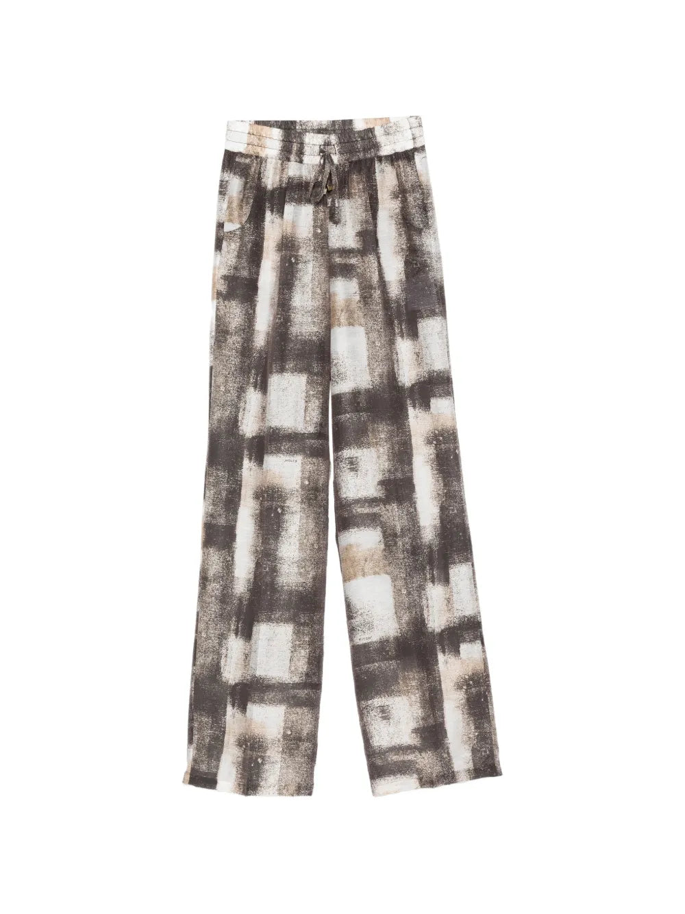Kiton Abstract-Print Lyocell Trousers — Brown