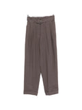 Panicale Pleated Belted Trousers — Brown
