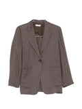 Panicale Linen Belted Blazer — Taupe